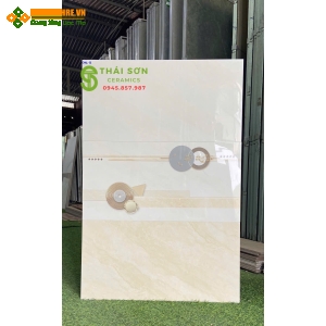 Gạch cmc 30x60 ốp tường màu kem vàng bóng kiếng