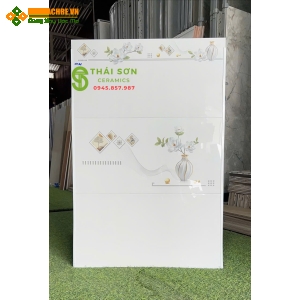 Gạch trắng trơn hà thanh 30x60 bóng kiếng ốp tường