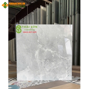 Gạch 80x80 bóng kiếng hà thanh lát nền màu xám ghi vân đá