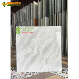 Gạch 80x80 bóng kiếng hà thanh lát nền trắng xám vân đá tự nhiên
