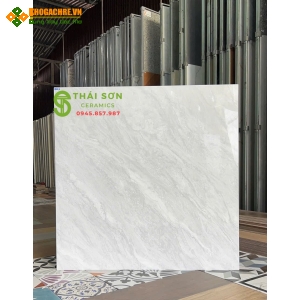 Gạch 80x80 bóng kiếng hà thanh lát nền trắng xám vân xéo