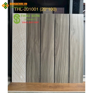 Gạch 20x100 giả gỗ trung quốc lát nền màu xám nâu trầm