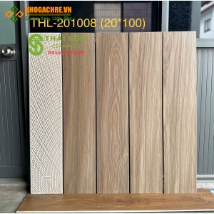 Gạch 20x100 giả gỗ nhập khẩu lát nền màu nâu xám nhạt
