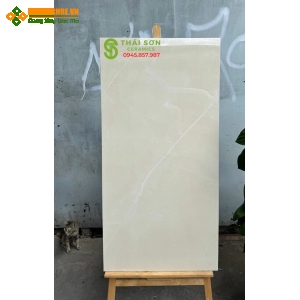 Gạch lát nền ấn độ 60x120 bóng kiếng kem vàng