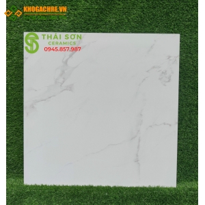 Gạch ấn độ màu trắng vân 80x80 lát nền bóng kiếng