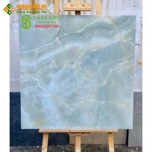 Gạch ấn độ 80x80 màu xanh ngọc vân đá
