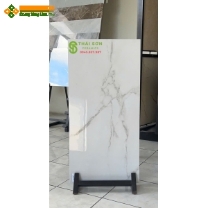 Gạch 40x80 trung quốc ốp tường bóng kiếng marble màu xám khói