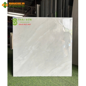 Gạch takao 80x80 bóng kiếng lát nền trắng xám vân đá