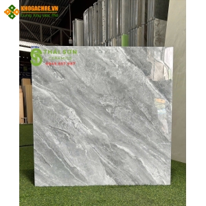 Gạch takao 80x80 bóng kiếng lát nền xám xanh 