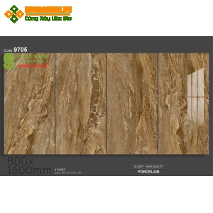 Gạch lát nền tasa 80x160 bóng kiếng nâu vân đá