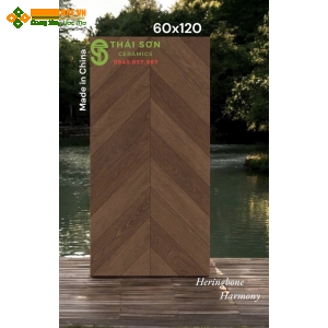 Gạch lát nền phòng ngủ 60x120 trung quốc vân gỗ ghép xương cá  