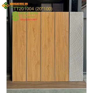 Gạch 20x100 giả gỗ nhập khẩu ốp lát màu vàng gỗ sồi tự nhiên