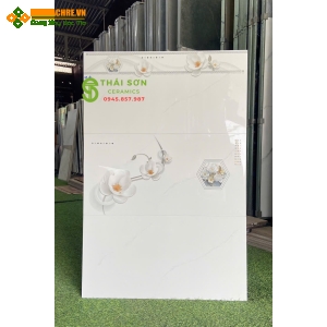 Gạch vitto 30x60 bóng kiếng màu trắng vân ốp tường