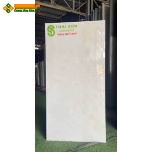 Gạch vito lát nền 60x120 kem vàng bóng kiếng