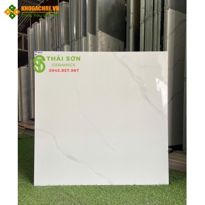 Gạch lát nền màu trắng vân 80x80 vitto bóng kiếng