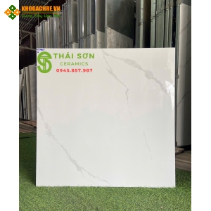 Gạch lát nền màu trắng vân mây 80x80 vitto 