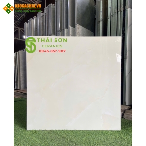 Gạch lát nền màu kem vàng vân đá 80x80 vitto 