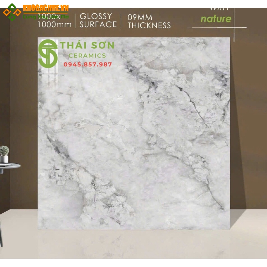 Gạch lát nền 100x100 siêu bóng ấn độ màu xám vân