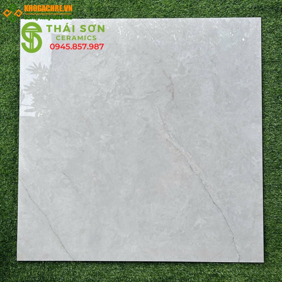 Gạch lát nền ấn độ 100x100 màu xám trắng bóng kiếng