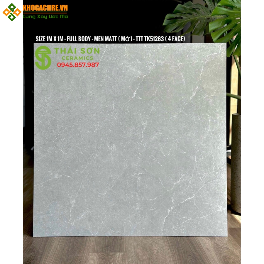 Gạch lát nền đồng chất 100x100 matt mờ takao