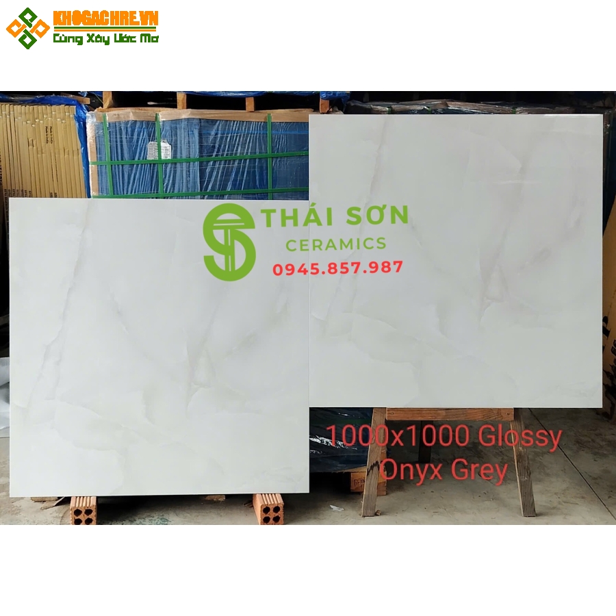 Gạch lát nền 100x100 ấn độ màu trắng xám bóng kiếng