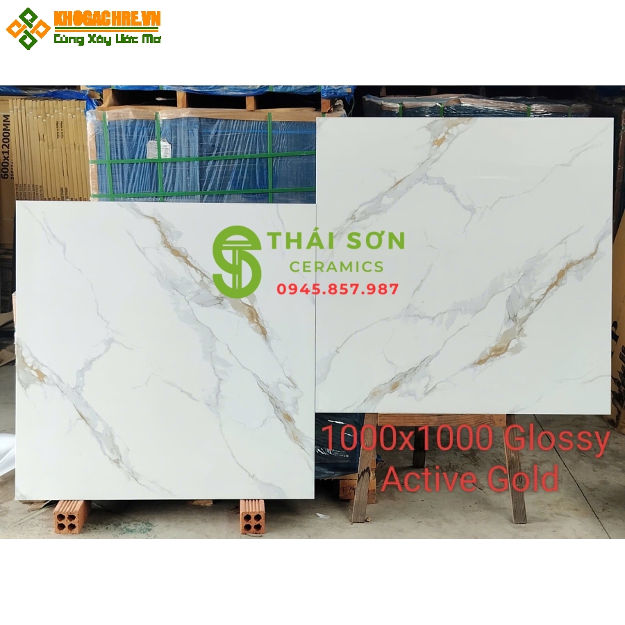 Gạch lát nền 100x100 ấn độ bóng kiếng trắng vàng kim