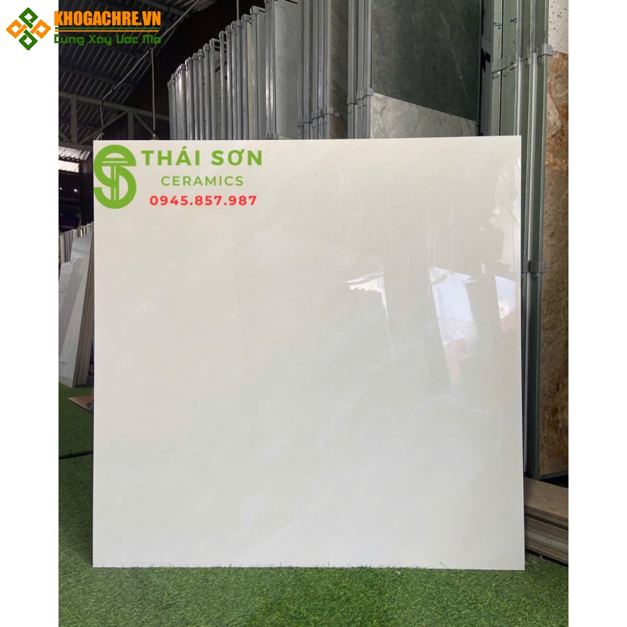 Gạch cmc lát nền 100x100 màu kem bóng kiếng