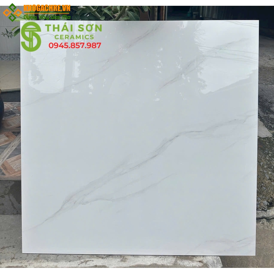 Gạch trung quốc lát nền 100x100 màu trắng vân mây 