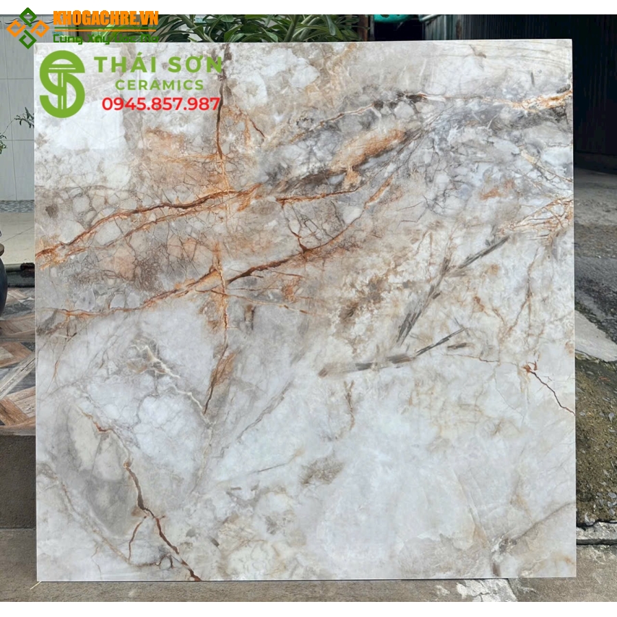 Gạch lát nền trung quốc 100x100 nhũ kim vàng cao cấp