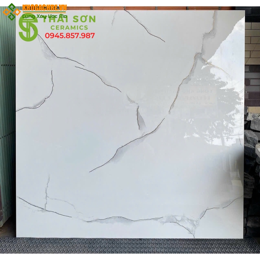 Gạch 100x100 lát nền khắc kim vân trắng cao cấp