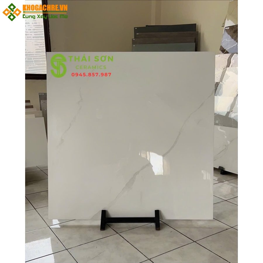 Gạch trung quốc trắng mây 100x100 lát sàn bóng kiếng