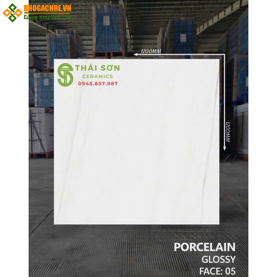 Gạch 120x120 ấn độ bóng kiếng trắng vân mây cao cấp