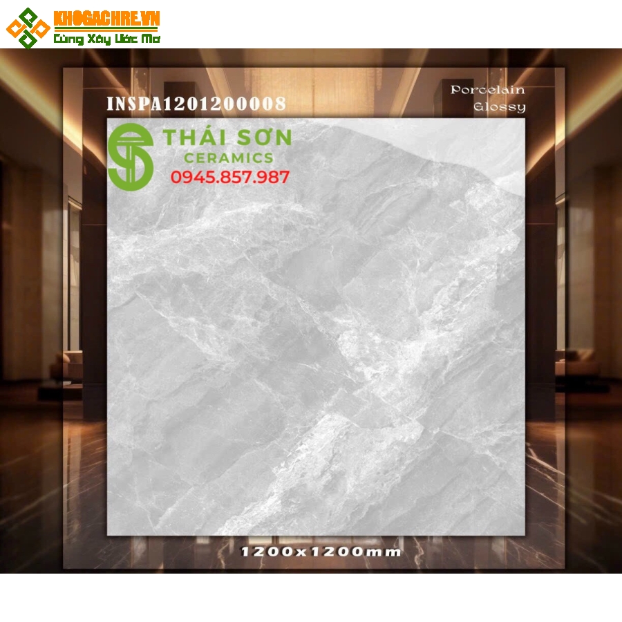 Gạch vân đá xám bóng kiếng 120x120 lát nền