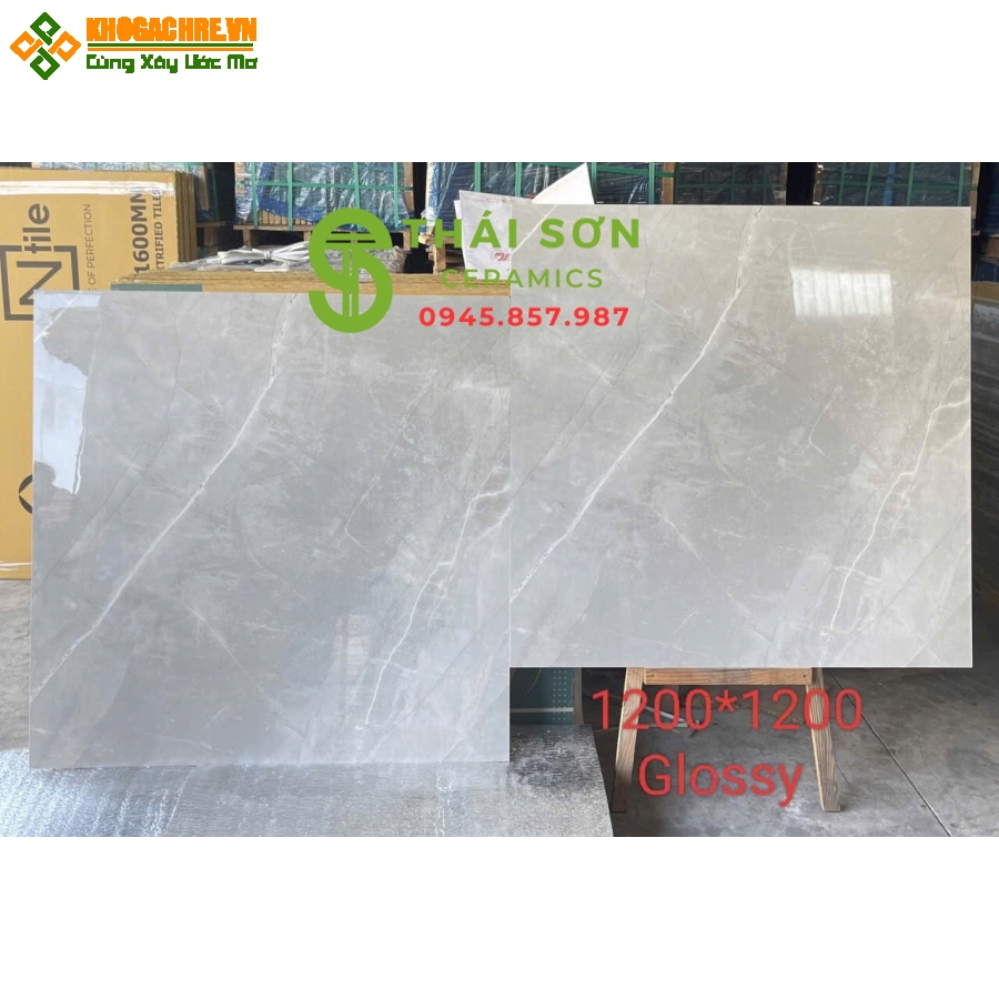 Gạch lát nền 120x120 ấn độ màu xám vân bóng kiếng