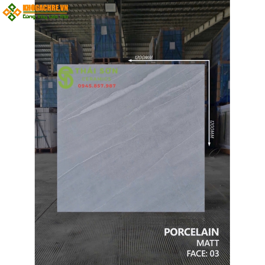 Gạch lát nền matt mờ 120x120 ấn độ tông xám cao cấp