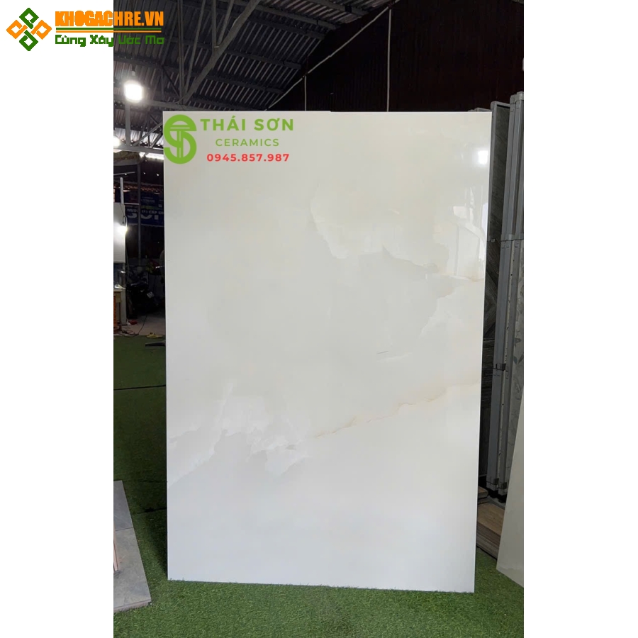 Gạch khổ lớn 120x180 bóng kiếng White Onyx