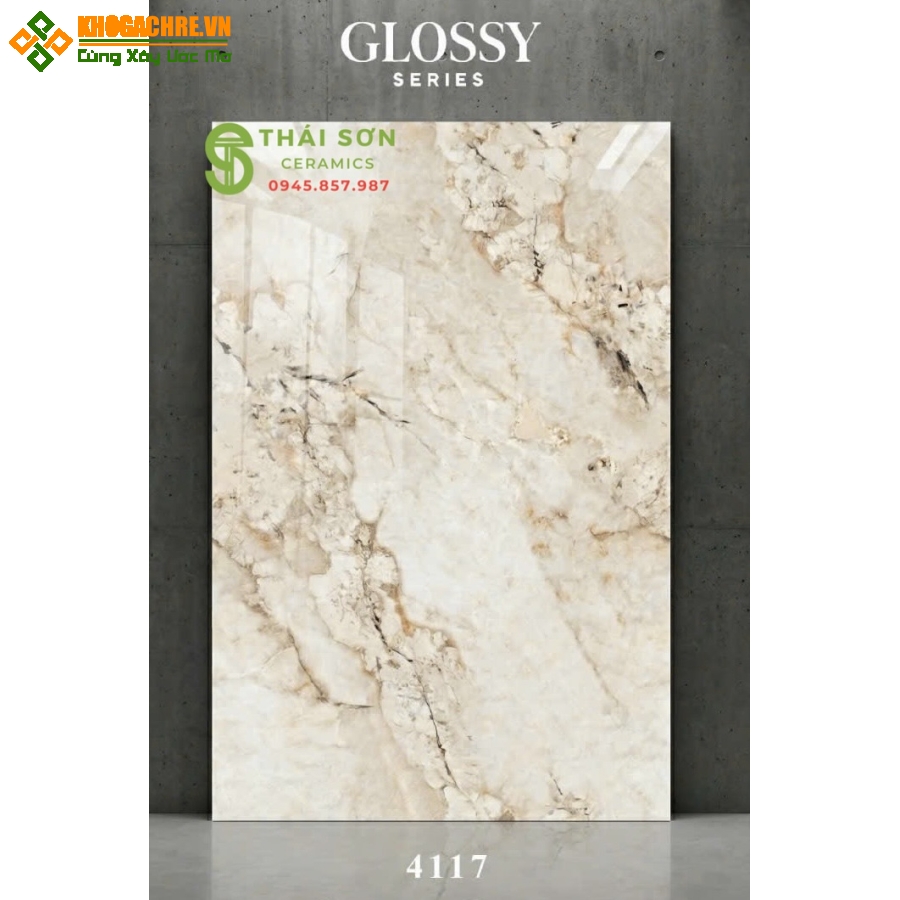 Gạch 120x180 lát nền bóng kính ấn độ Omega Crema