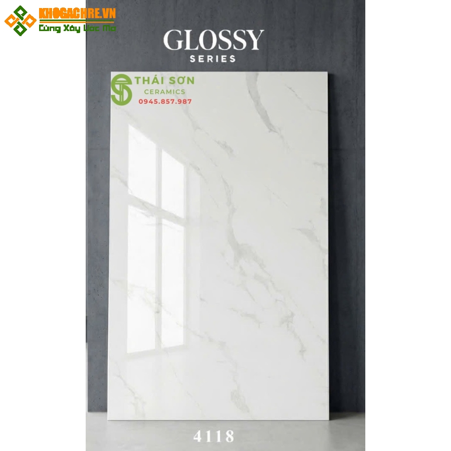 Gạch 120x180 lát nền bóng kính ấn độ Statuario Marble