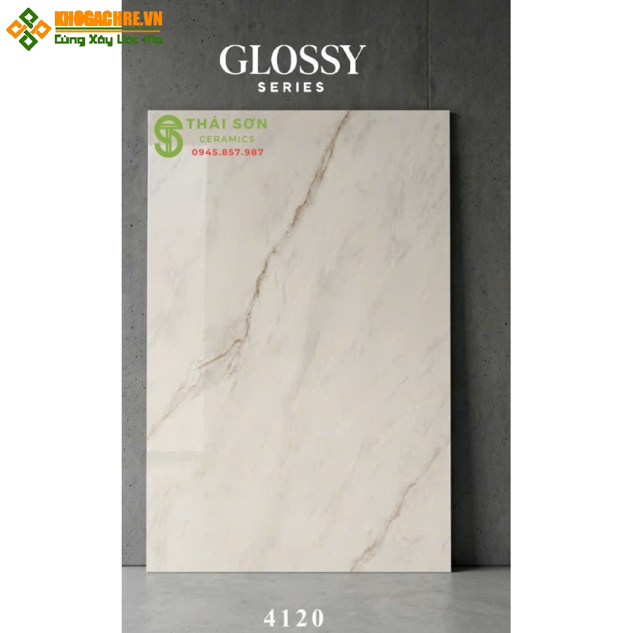 Gạch 120x180 lát nền bóng kiếng ấn độ Loris White