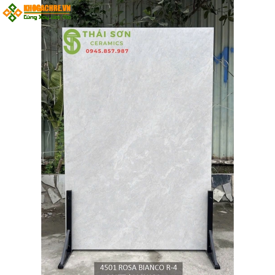 Gạch 120x180 lát nền matt mờ tone xám trắng Rosa Bianco