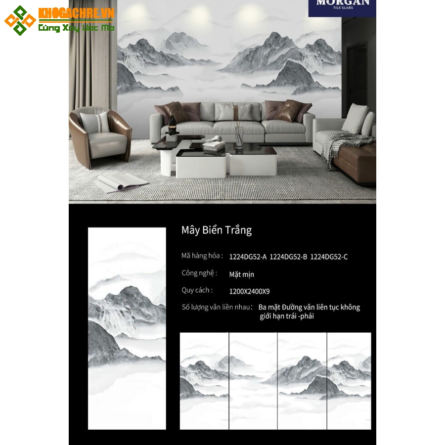 Gạch tranh đá 120x240 mây biển trắng trung quốc