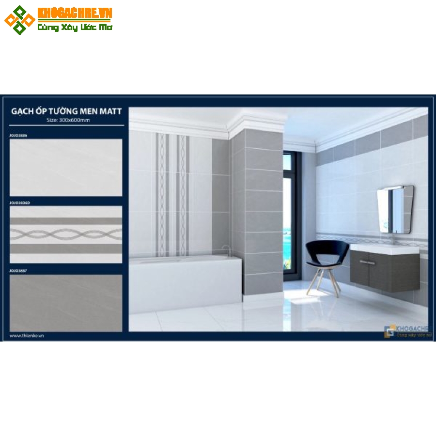 Gạch ốp tường 30×60 men mờ cao cấp