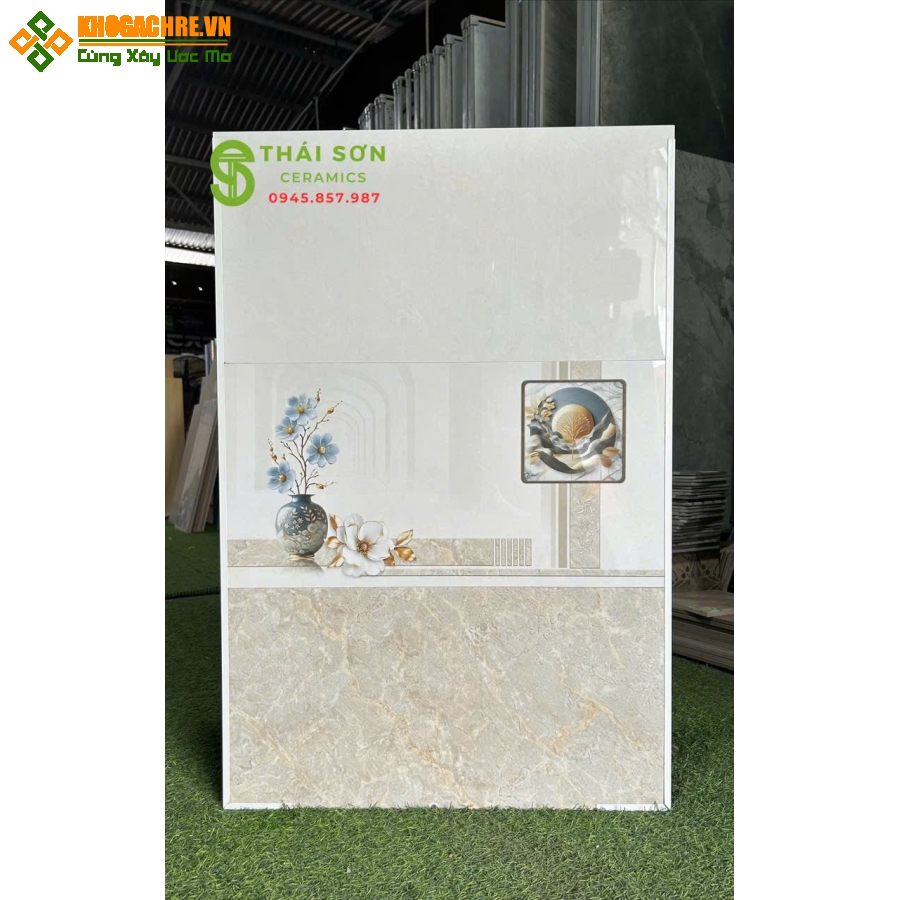 Gạch hà thanh 30x60 bộ đậm nhạt tông kem bóng kiếng