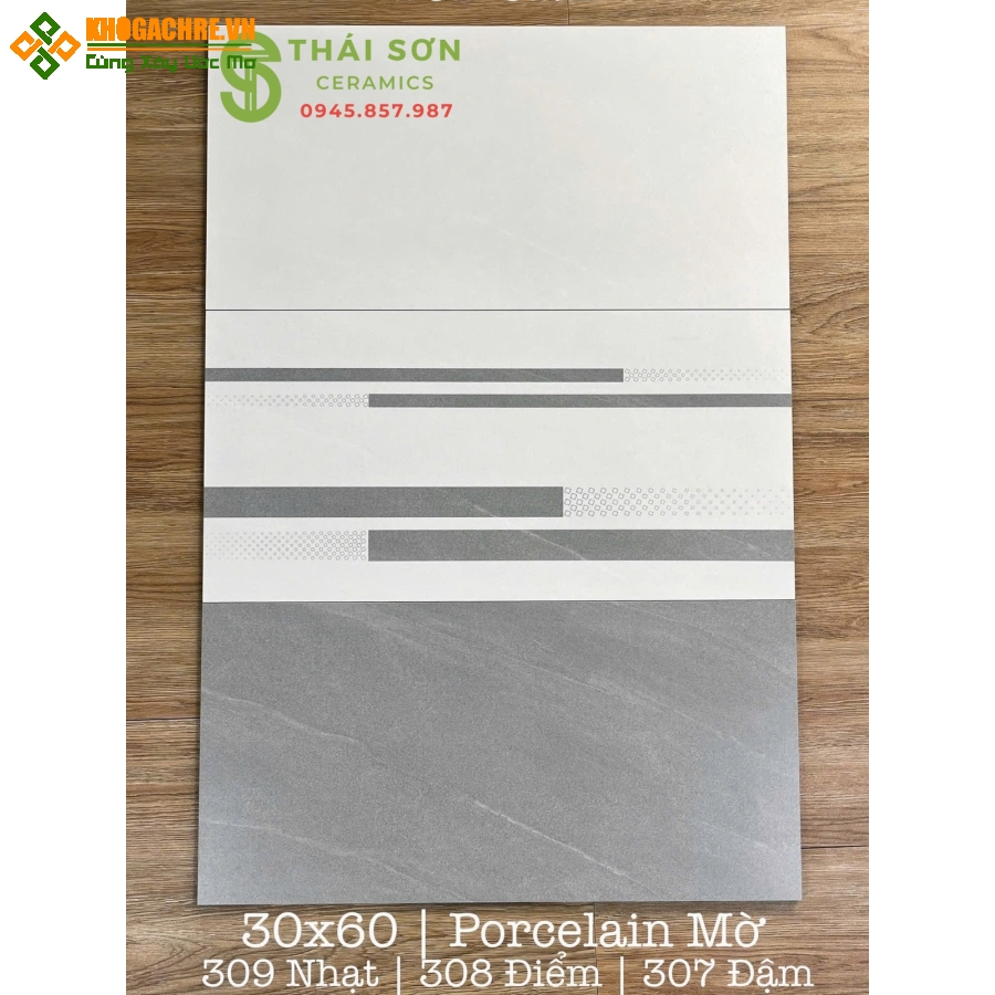 Gạch ốp tường matt mờ 30x60 màu xám bộ đậm nhạt