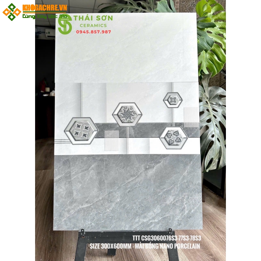 Gạch cmc 30x60 bóng kiếng ốp tường tầm hầm nhà xe