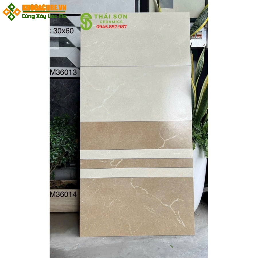 Gạch ốp tường đá mờ 30x60 tông kem việt ý