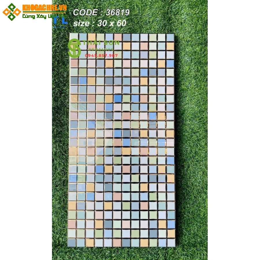 Gạch men bóng mosai trung quốc 30x60 khắc kim ốp tường