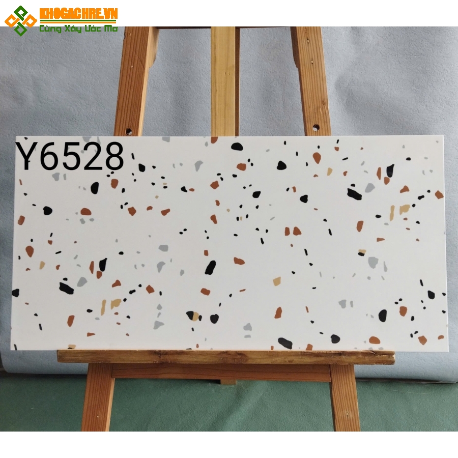 Gạch terrazzo ốp tường phòng bếp 30x60 đá mờ