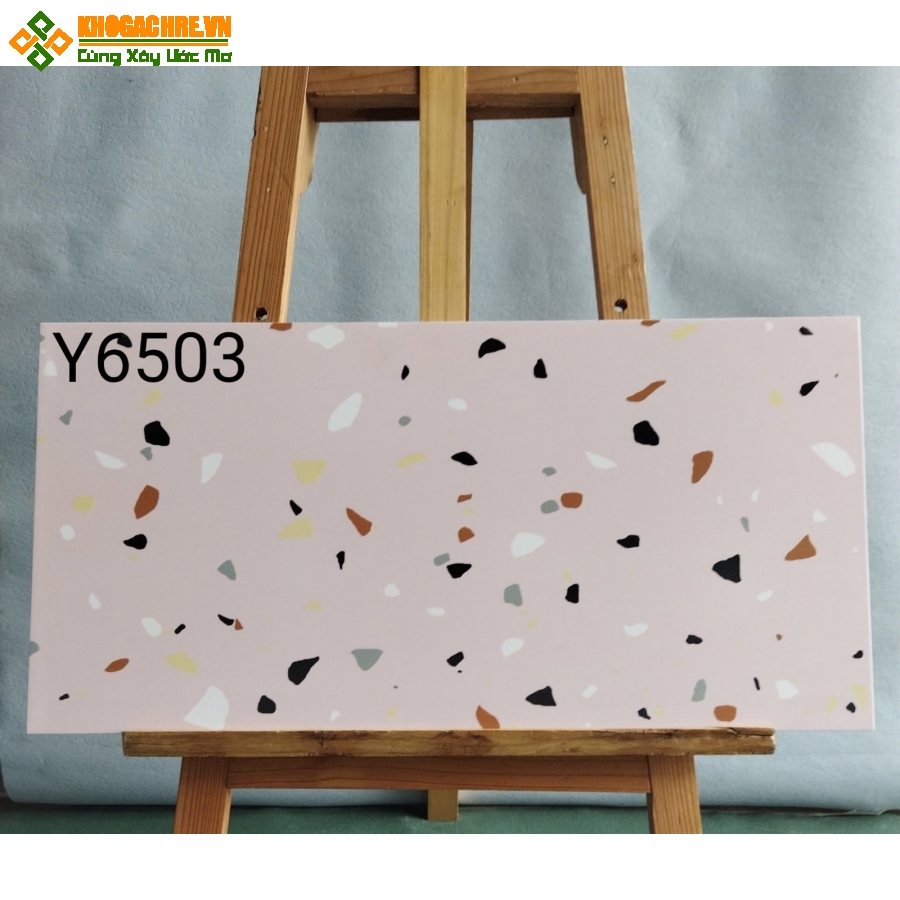 Gạch trung quốc 30x60 terrazzo đá mài màu hồng
