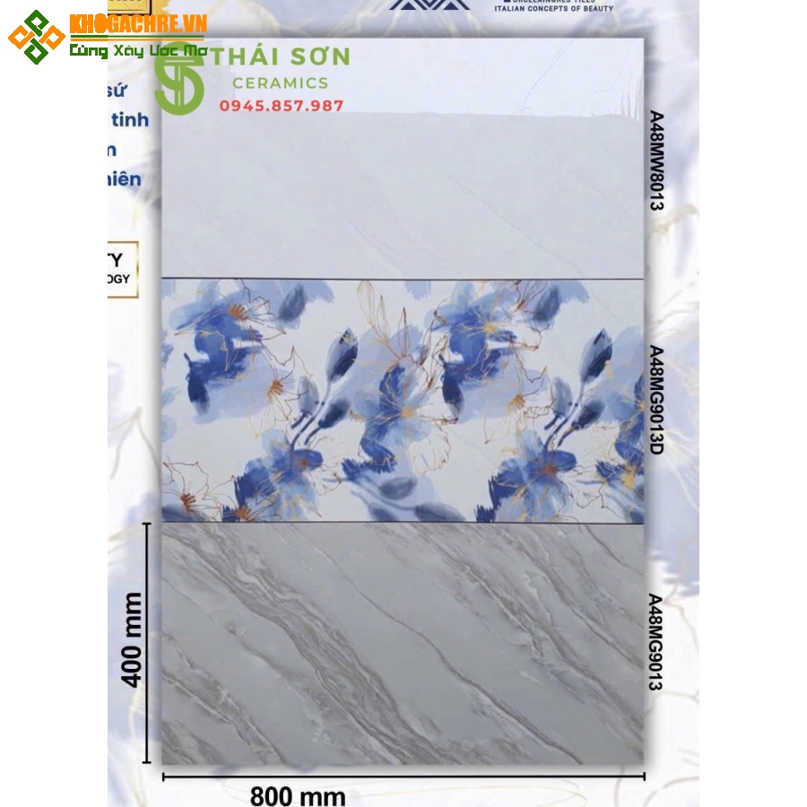 Gạch ốp tường nhà tắm 40x80 apodio siêu bóng 